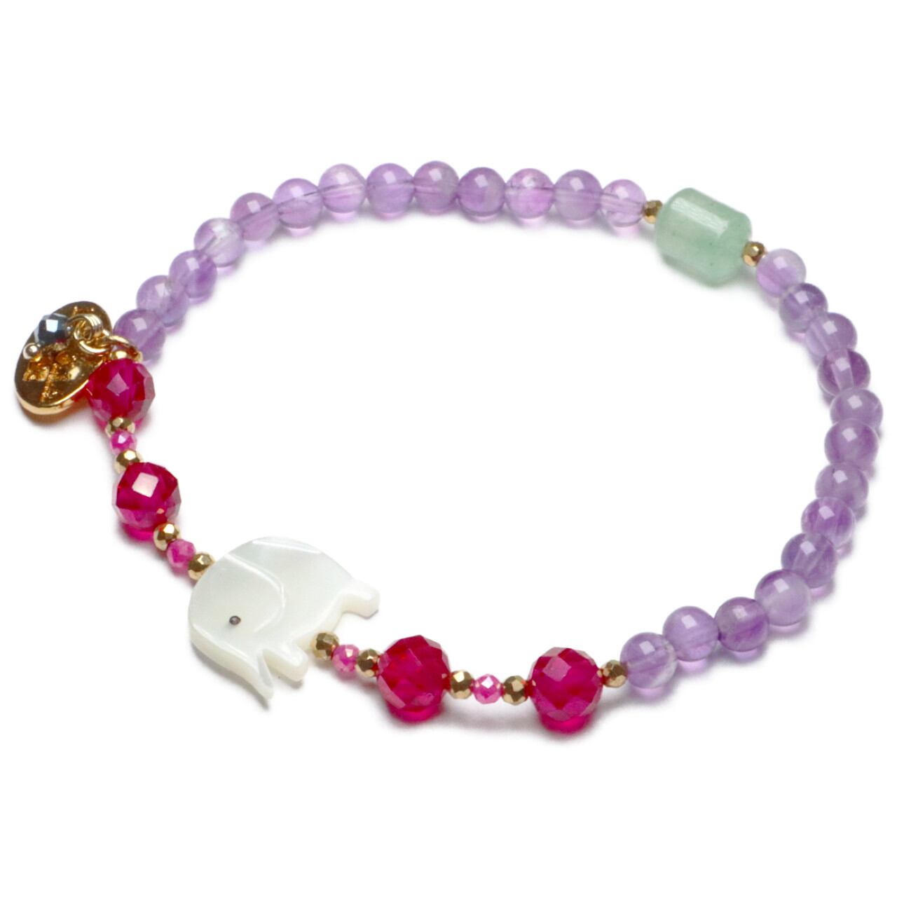 Longing for Jaipur】マザーオブパール×人工ルビー×アメシスト×グリーンアベンチュリン ブレスレット | LA・JOLLA HALE ONLINE SHOP Longing for Jaipur】マザーオブパール×人工ルビー×アメシスト×グリーンアベンチュリン ブレスレット | LA・JOLLA HALE ONLINE SHOP
