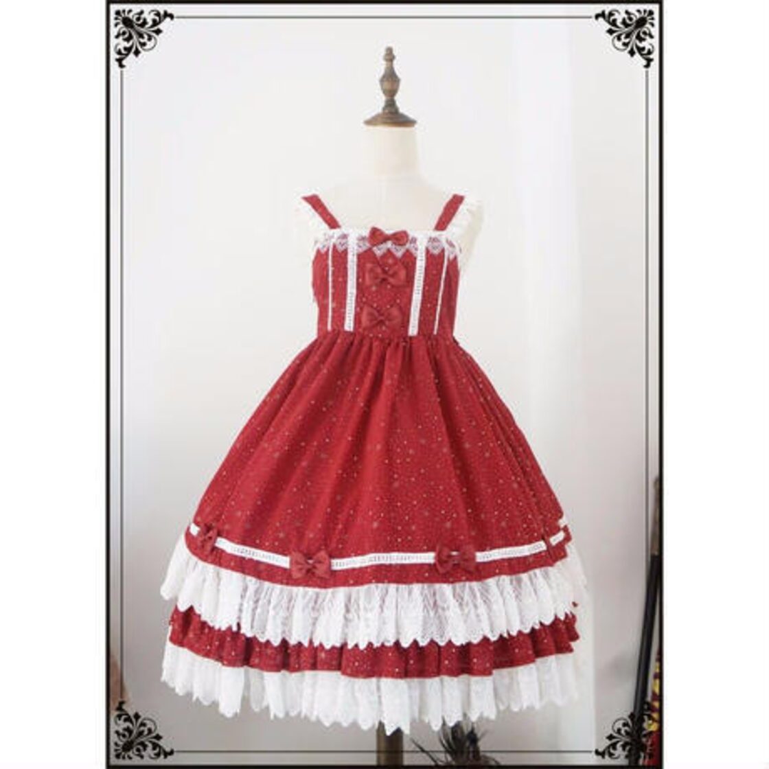 lolita 赤+白 カラー 甘美 デザイン柄 現物オリジナルNaughty-Missy  