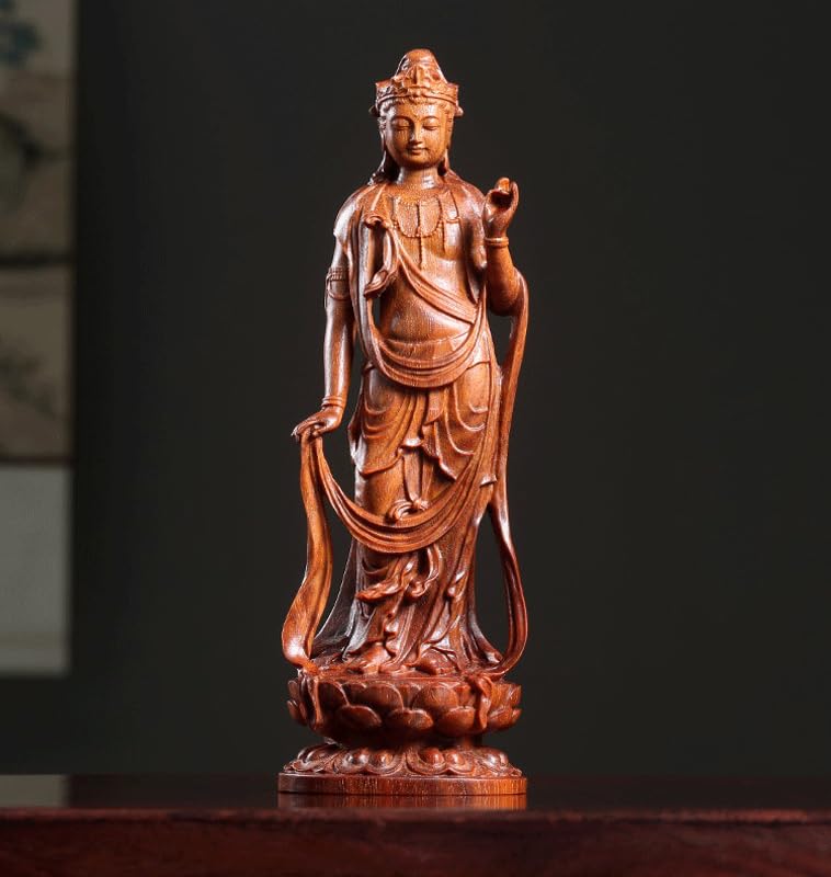 置物 黄楊木 観音菩薩 置物 仏像