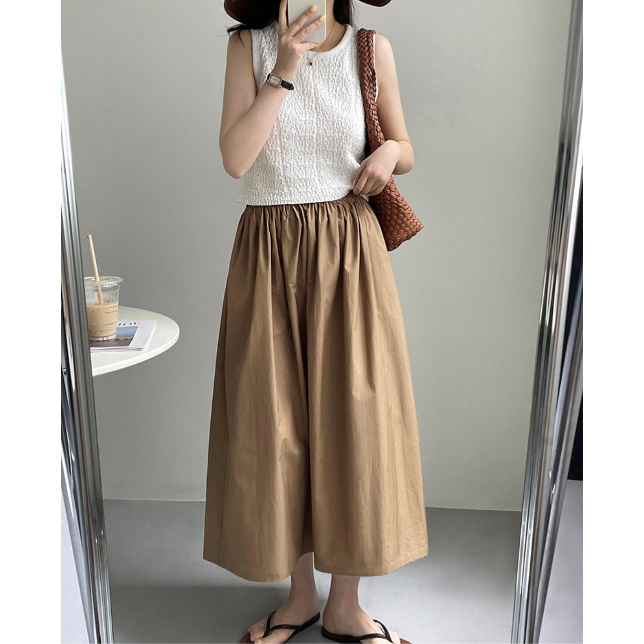 ギャザー フレアロングスカート 10050