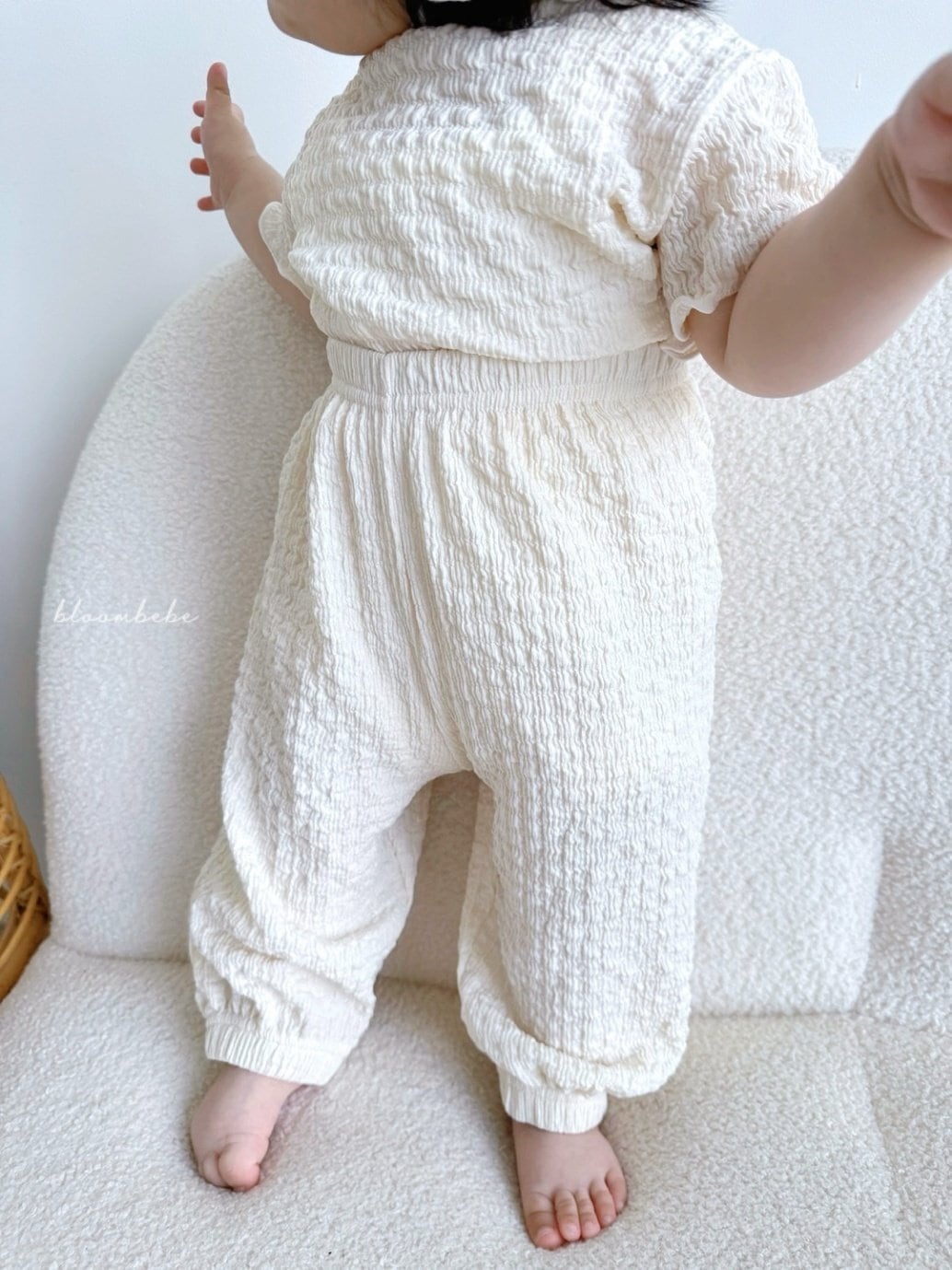 【値下げなし】BABY ドロワーズ bloom bebe】ワッシャーコットンドロワーズパンツ 80〜100cm 240441