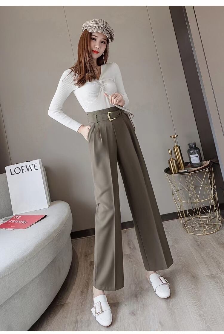 共布ベルト付き　ワイドパンツ AJ−1362-B04