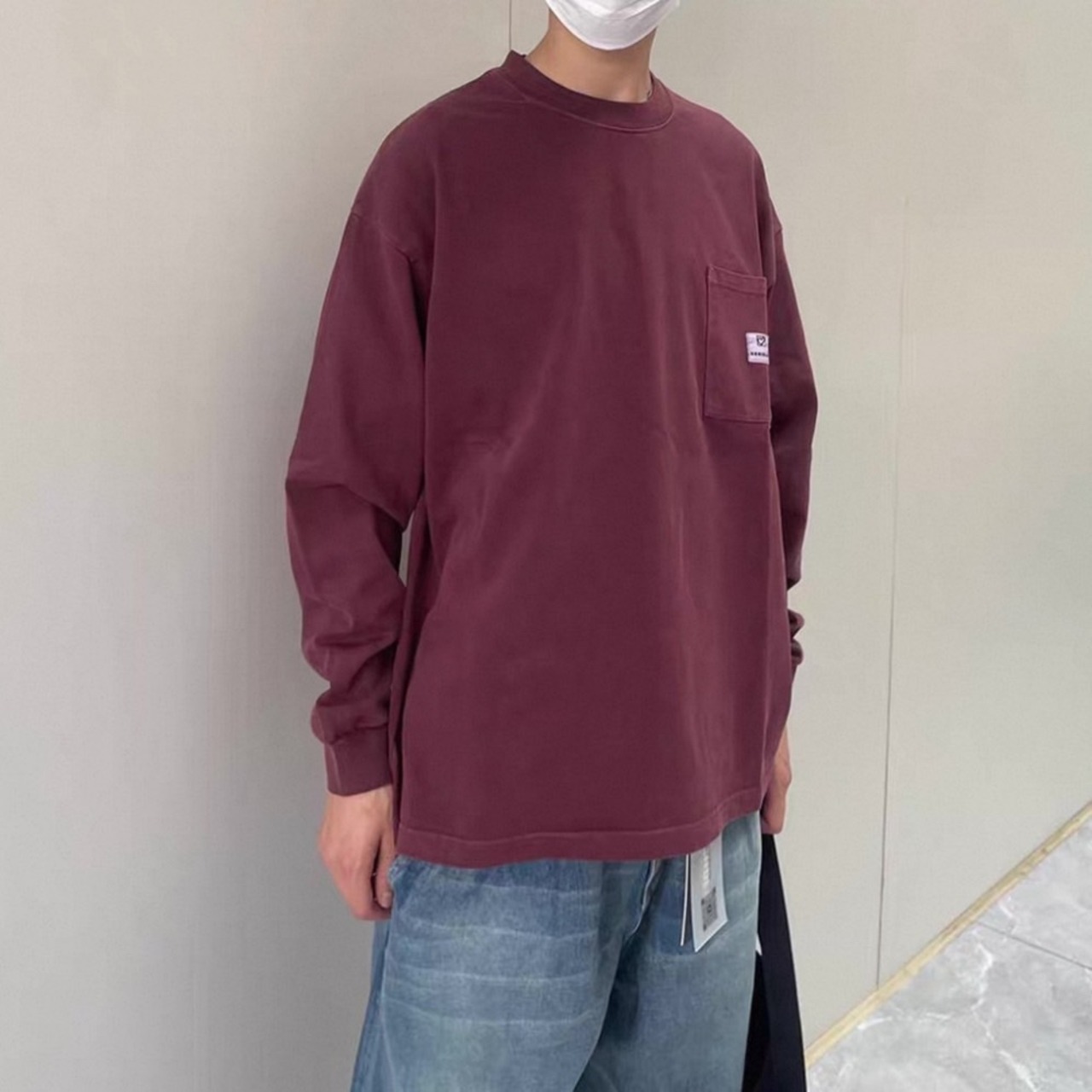 Oversized pocket long sleeve tee 1072 - 13