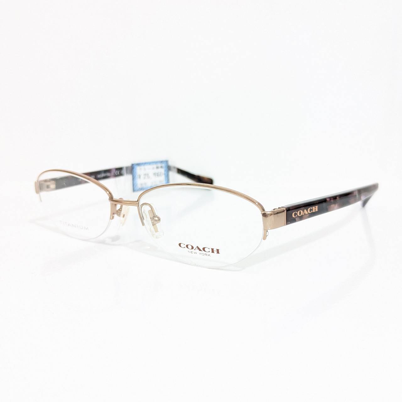 【COACH】オーバルナイロールフレーム ローズゴールド