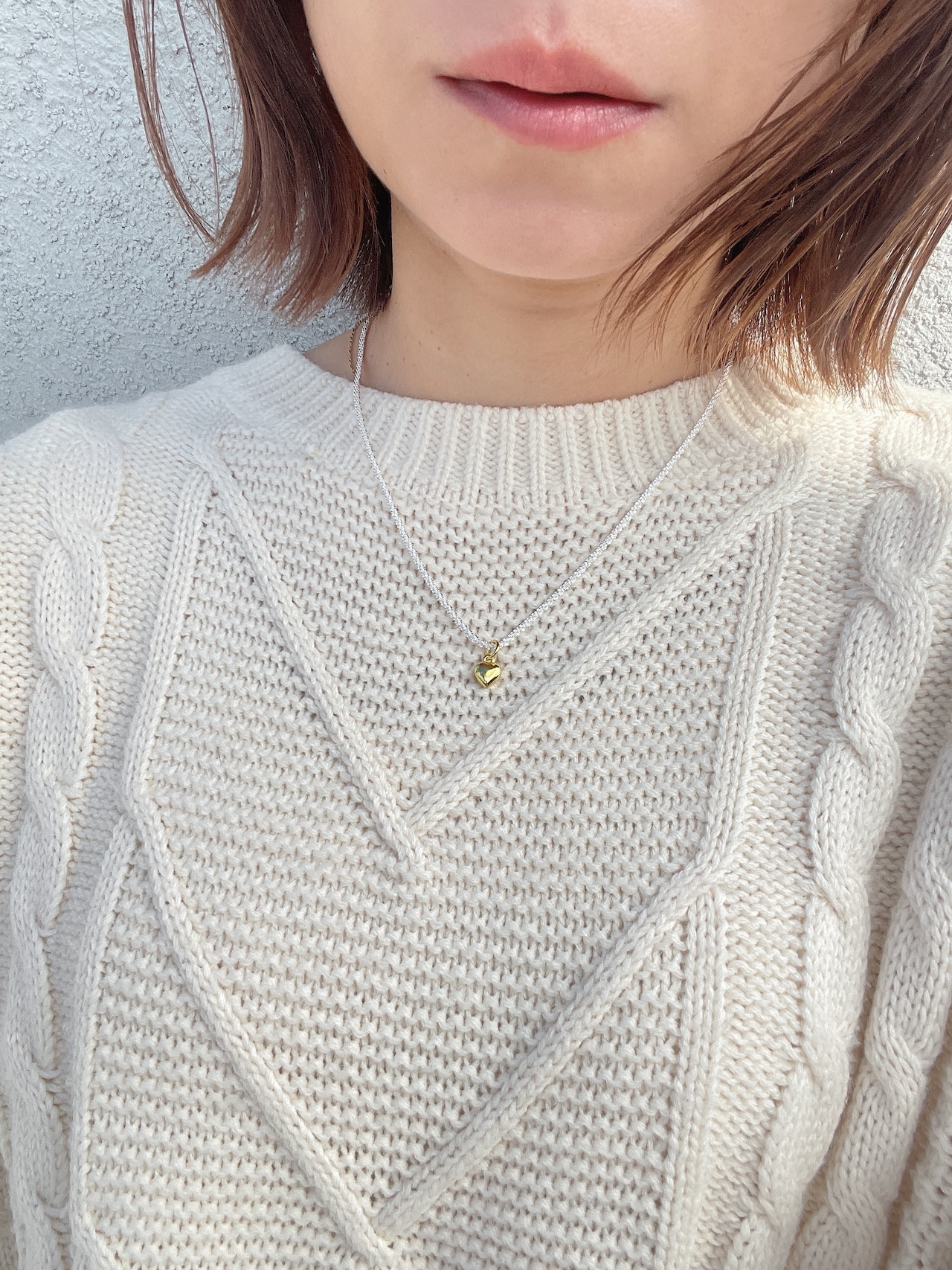 ブロックハートネックレス