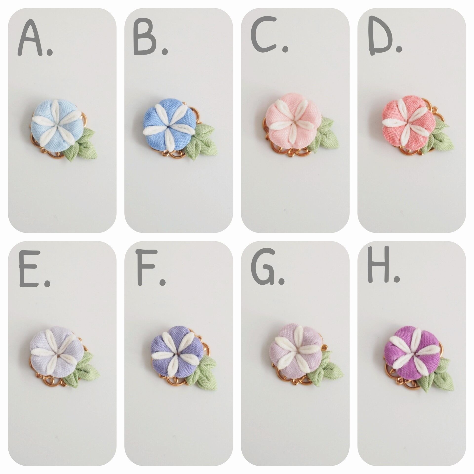 つまみ細工 朝顔のネックレス 】----ペンダント/フラワー/誕生日/記念