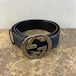 .GUCCI GG PATTERNED LOGO BUCKLE LEATHER BELT/グッチインターロッキングGG柄ロゴバックルレザーベルト2000000066134