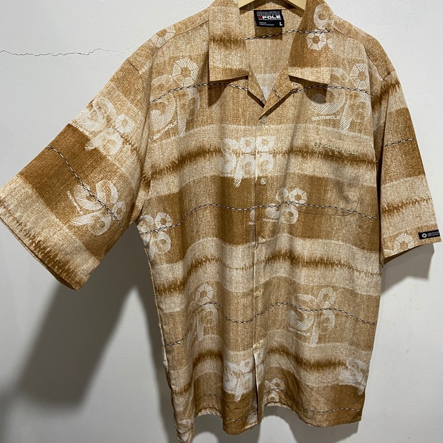 『送料無料』90s southpoleサウスポール　総柄ポリシャツ　L オープンカラー