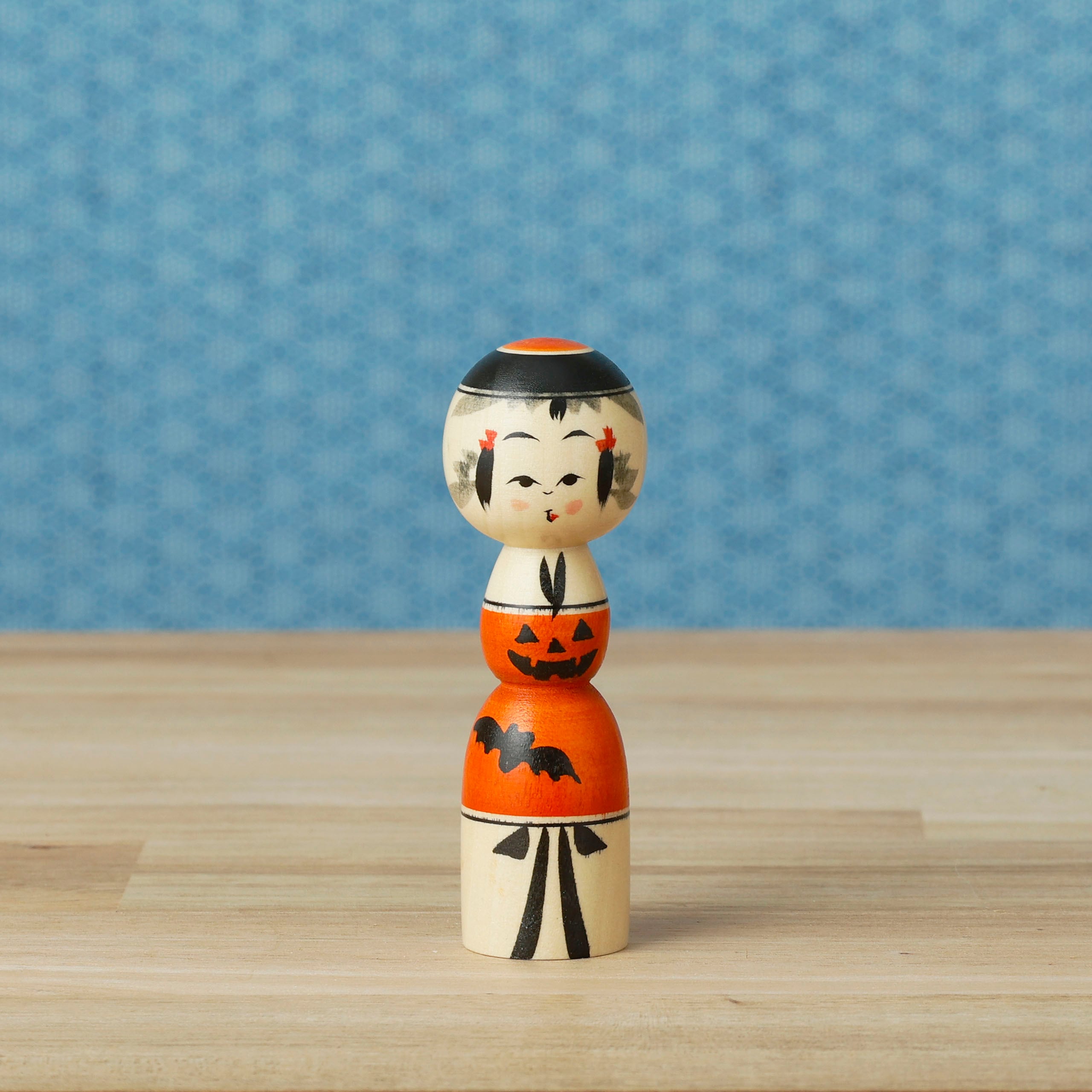 ハロウィンこけし-2】 弥治郎系 池内潮音工人 9cm | Halloween kokeshi