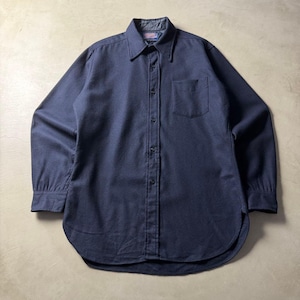 70s PENDLETON Blank Wool shirt deep navy