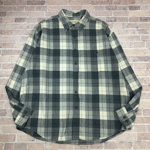 1990-00s EDDIE BAUER FLANNEL CHECK SHIRT GRAY×WHITE