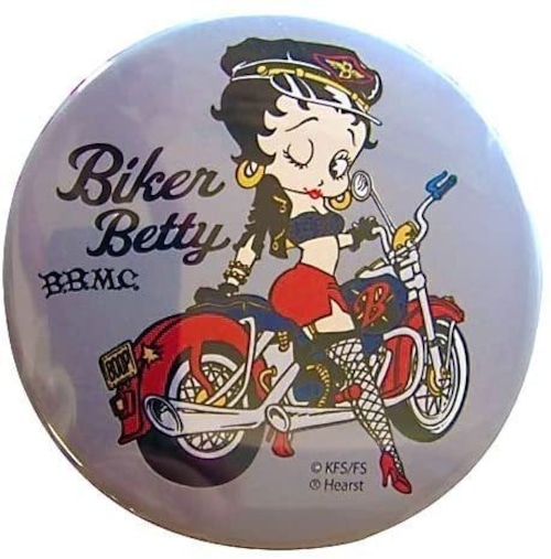 Betty Boop ベティーちゃん 缶バッジ Lサイズ アメリカン バイク