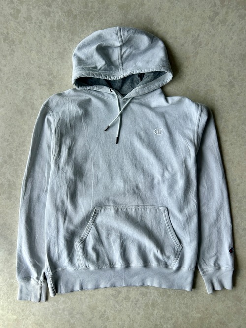 Champion ホワイト スウェットプルオーバーパーカー