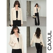 Shirt Collar Faux Leather Jacket/2color