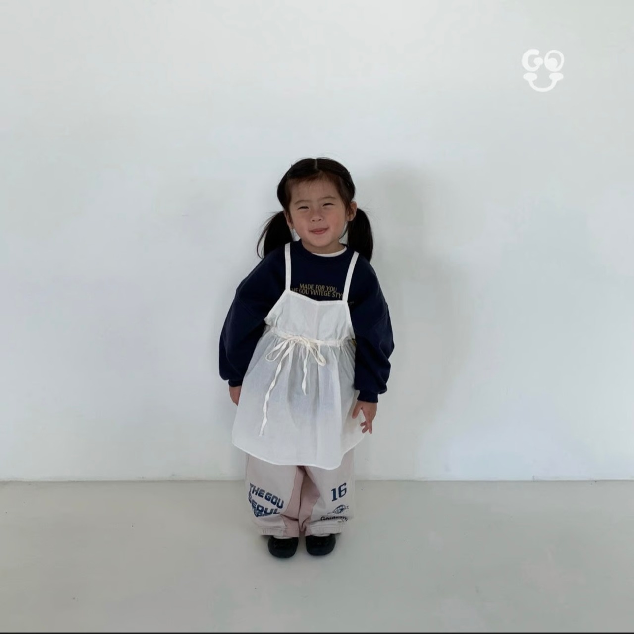 【GO.U】エアリーレイヤードワンピース oatmeal 90〜140cm 240207go - 4
