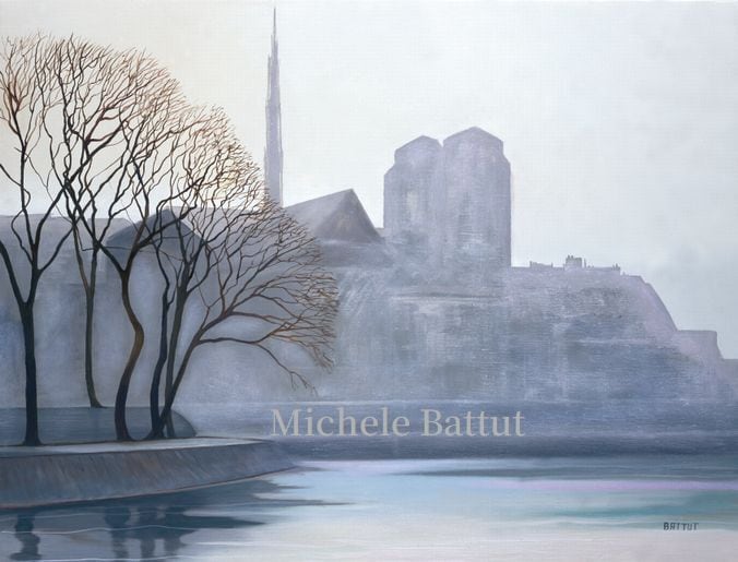 ミッシェル・バテュ作 「フォーシーズン・春」 ミニフレームアート(大