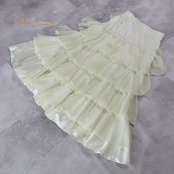 社交ダンス 衣装 Chacott ROYAL DANCE チャコットロイヤルダンス 日本製 スカート レッスンウェア レモンイエロー フリル 光沢感 サテン生地 高級感 ふんわり おしゃれ 上品 かわいい 華やか ホワイト系 イエロー系 社交ダンススカート フリルスカート サテンフリル レディース ホワイト イエロー 薄手 軽やか ダンスレッスン 練習着 発表会 ドレスコーディネート ダンス衣装 大人可愛い ティアード フレアスカート エレガント 光沢 くすみなし ふんわりシルエット チュール風