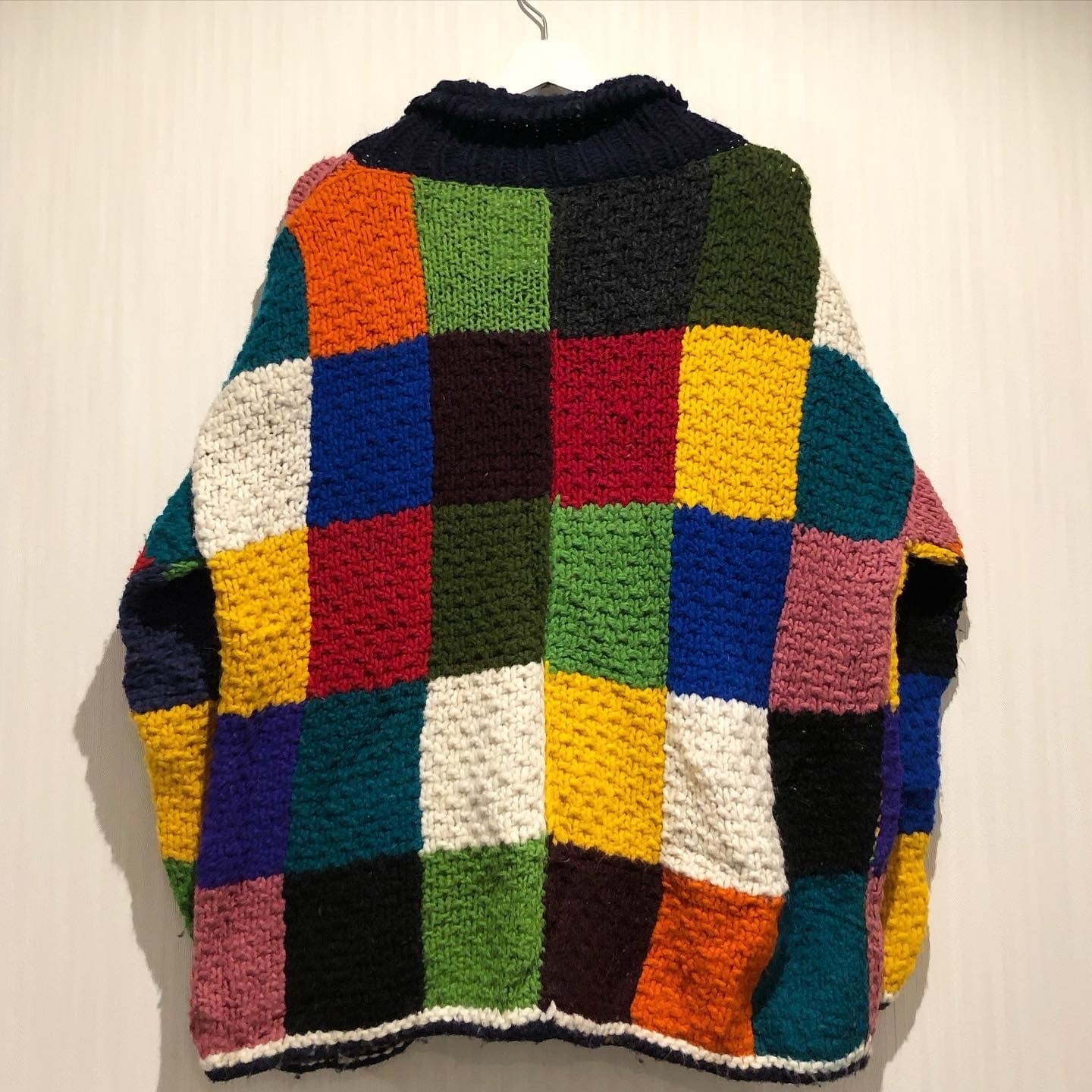 80s〜90s TEJIDOS IMALAYA full zip patchwork Ecuador knit【高円寺店 