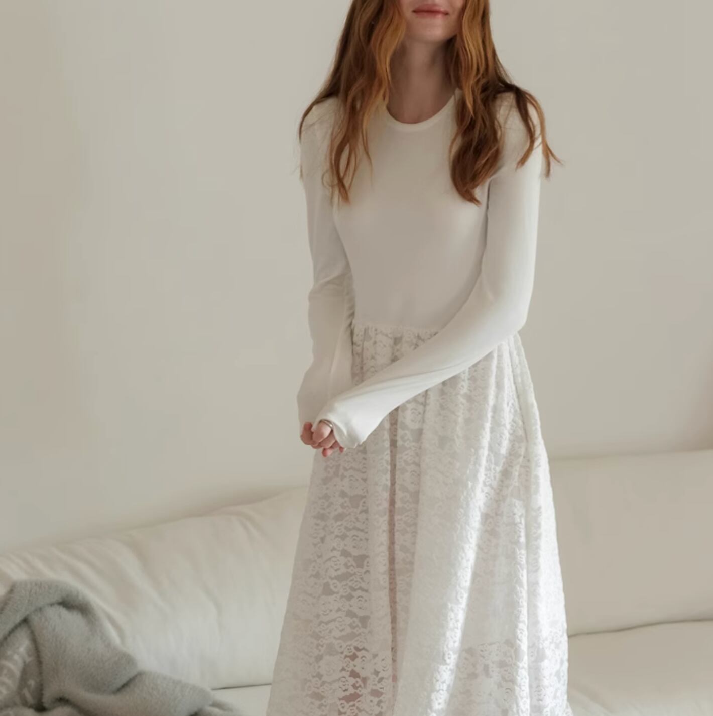 Flower lace full dress