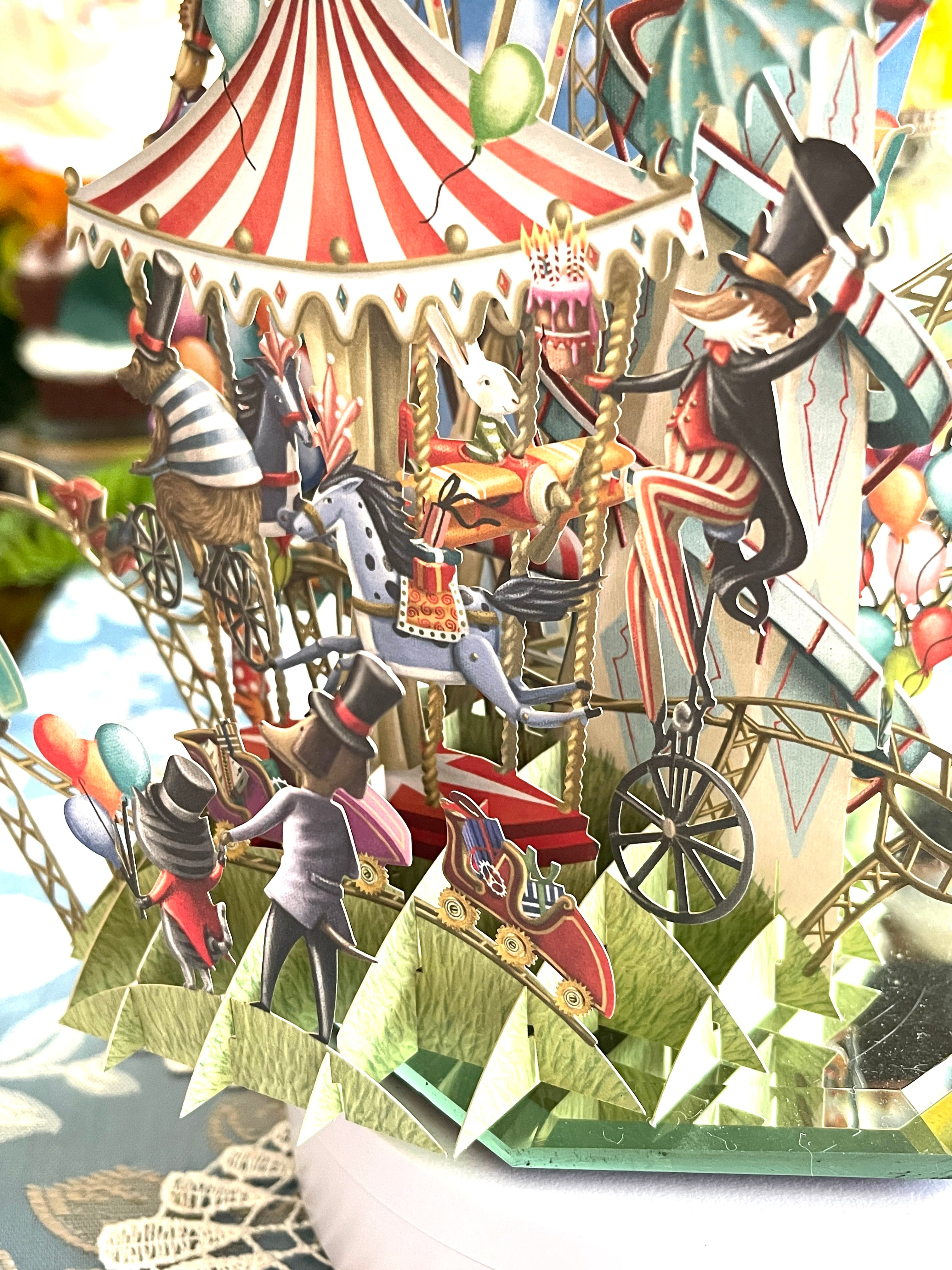 ◇Me&McQ◇メリーゴーランド◇ 遊園地◇◇立体3D◇グリーティング