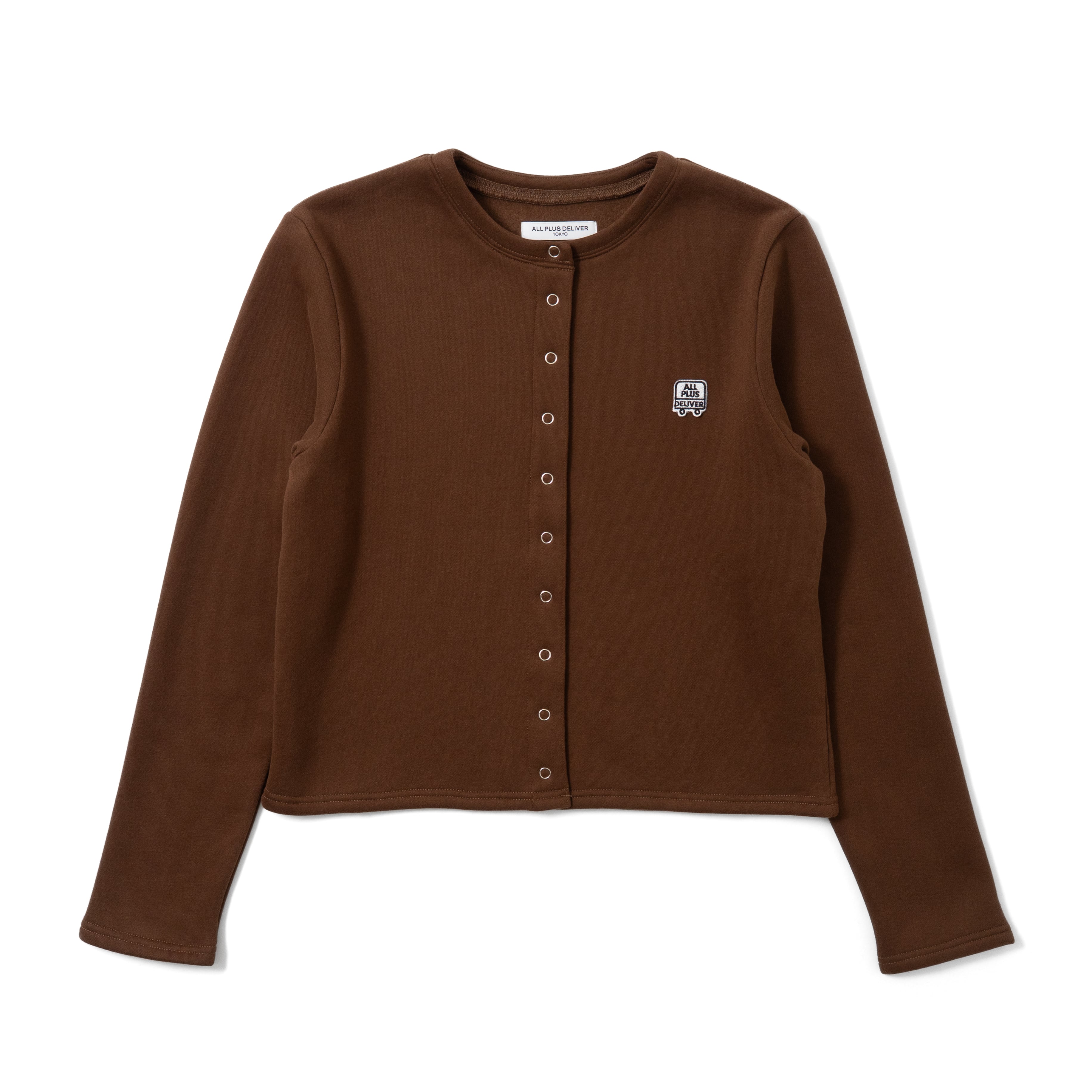 ALPSDR LOGO SWEAT CARDIGAN / BROWN