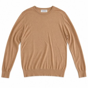 ★定価36,300円・新品未使用★ジョンスメドレー EMMETT エメット シーアイランドコットン クルーネックニット ライトキャメル Lサイズ