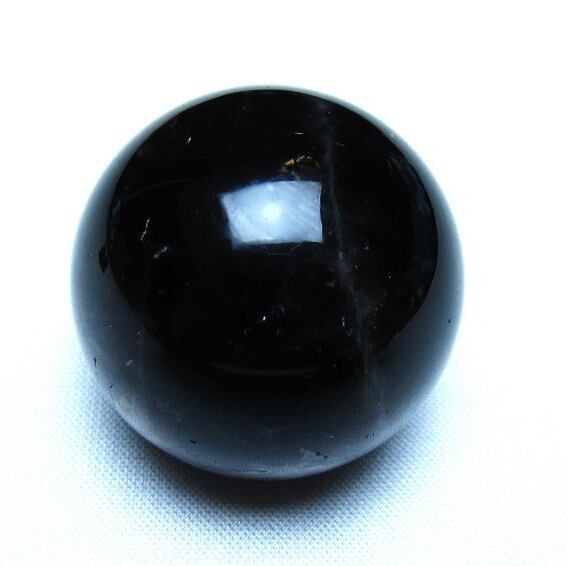 モリオン 黒水晶 丸玉 34mm スフィア 置物 原石 141-7353