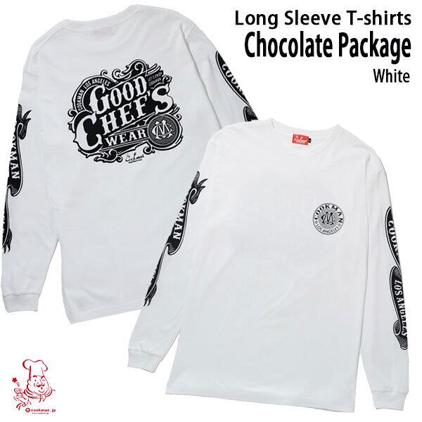 Cookman Long sleeve T-shirts Chocolate Package White ホワイト クックマン 長袖Tシャツ USA UNISEX 男女兼用 アメリカ