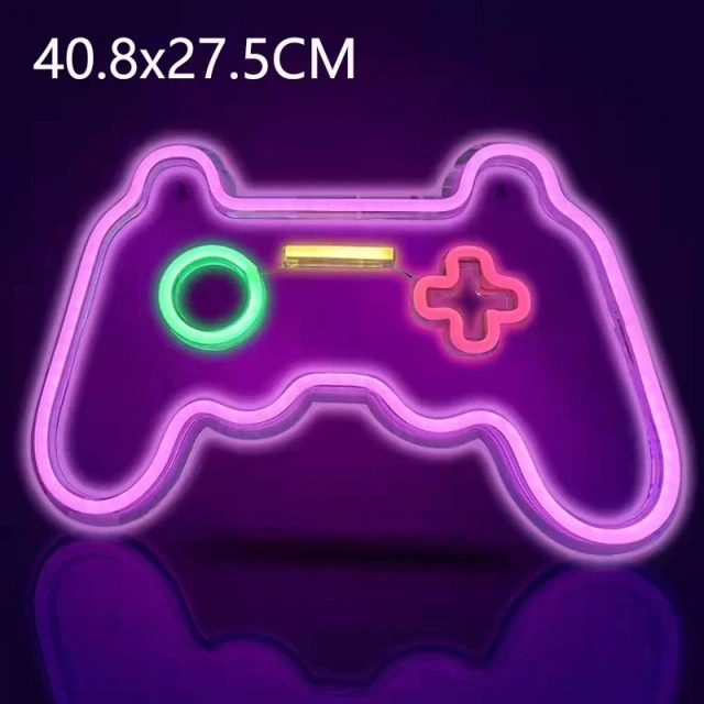 Ledライト ネオンサイン 看板 ゲーム コントローラー アイコン Eスポーツ ピンク おしゃれ エコ ディスプレイ インテリア アート 輸入雑貨 人気 Usb プレゼント ギフト Hachinohe Base 1518