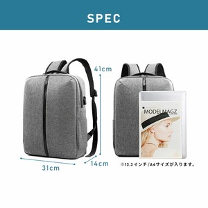 ビジネスリュック メンズ 防水 薄型 軽量 ミニマリスト ビジネス リュック 出張 商談 PC バッグ 通勤 通学 大容量 バックパック リュックサック パソコン PCバック ケース PC対応 13.3インチ バッグ USB 出張 旅行 撥水 ブラック 黒 ec-069