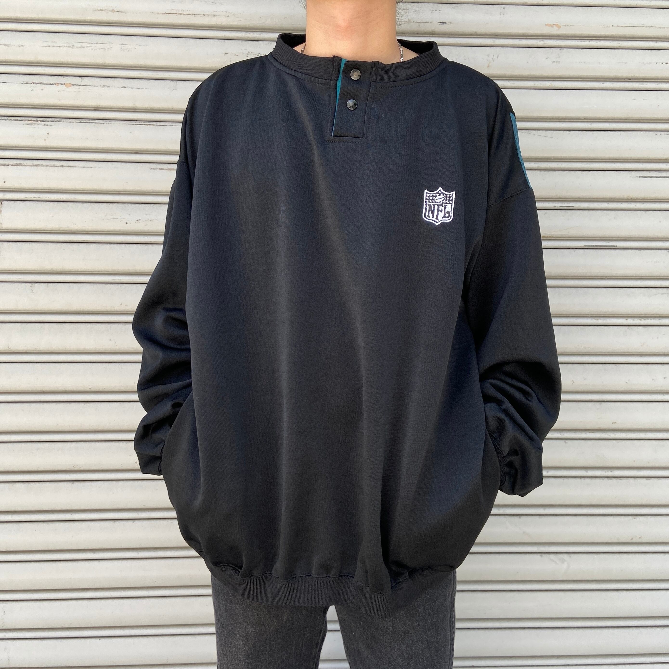 90s NFL オフィシャル ヘンリーネックスウェット アメフト ブラック XL 