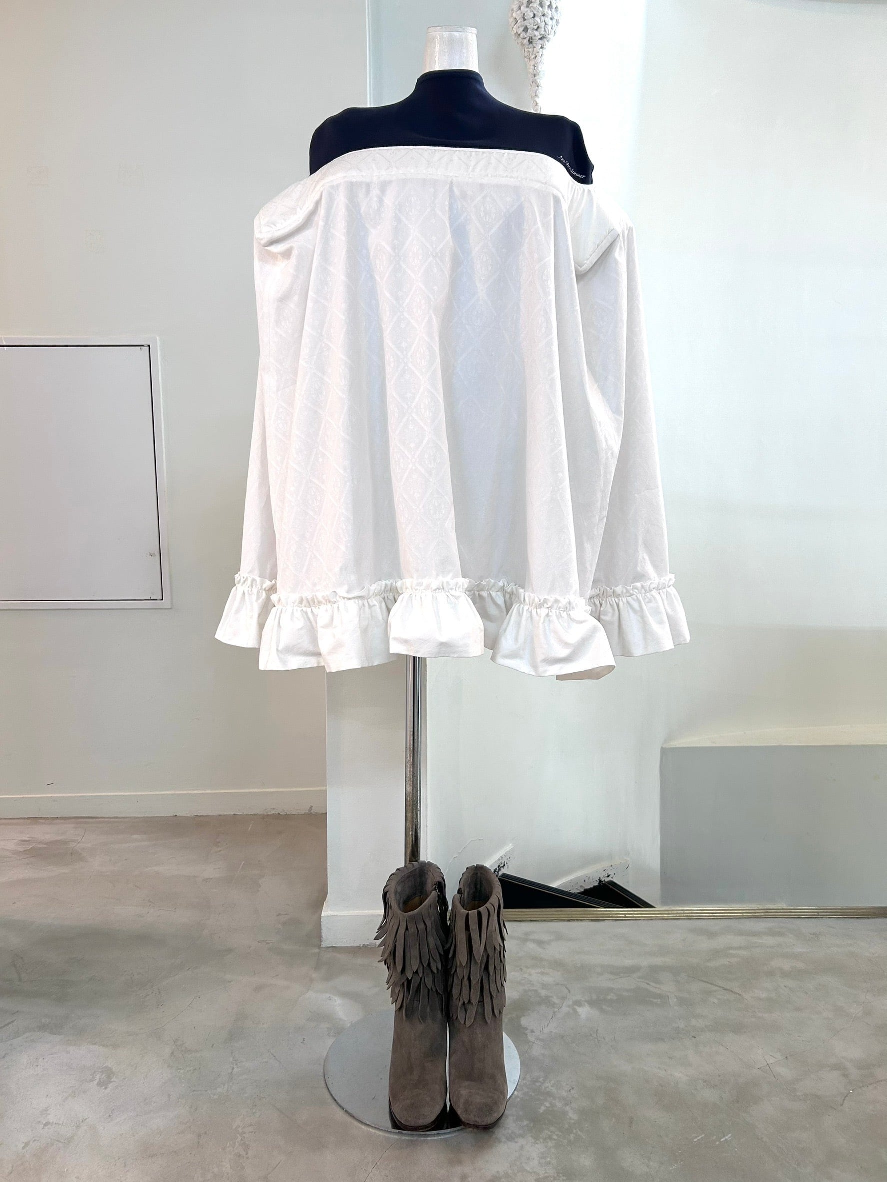 Ans Dotsloevner TABLE CLOTH DRESS NAVY/WHITE