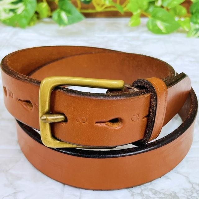 【ほぼ未使用】JABETZ CLIFF 牛革ベルト 茶色 サイズ34 L