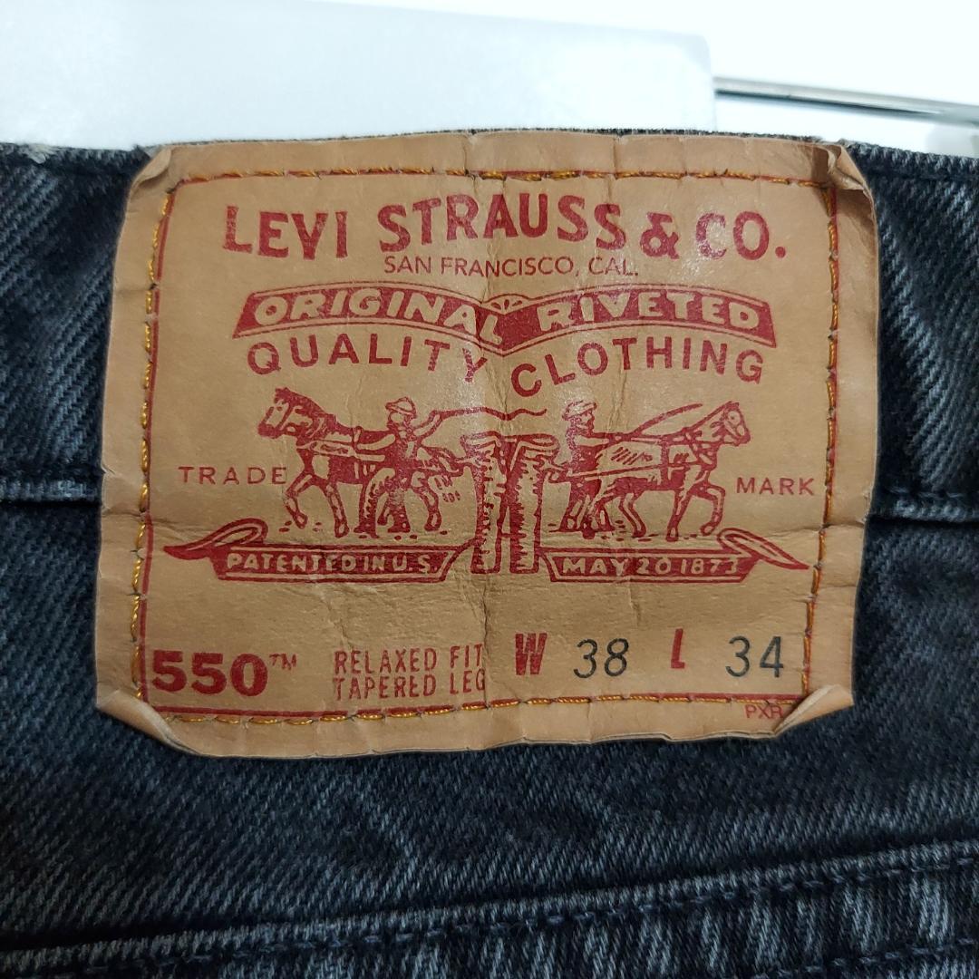 リーバイス550 W38 ブラックデニム 黒 USA製 00s パンツ 7597  