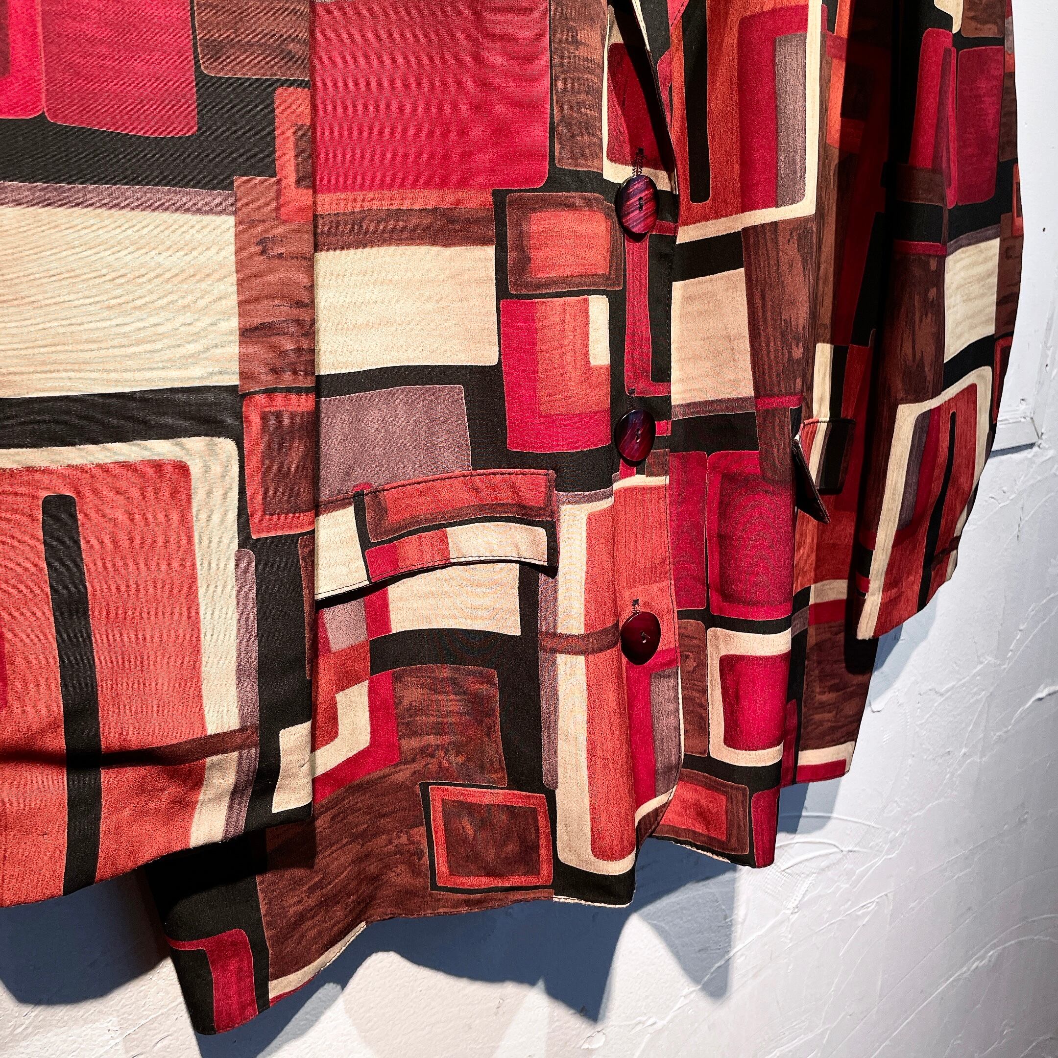 Dark contemporary art pattern design tailored jacket (made in Usa)