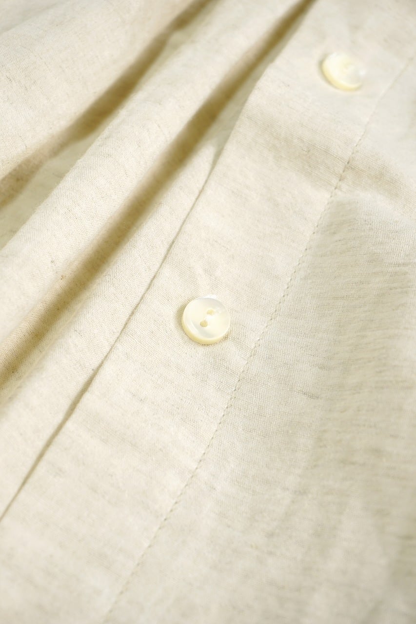Cotton Linen Fly-Front Blouse