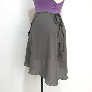 ◇"Tatiana" Ballet Wrap Skirt  -Warm Gray [Matte](透けにくいタイプ)