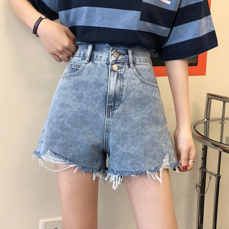 サマーパンツ ハイウェストウェストジーンズ ルーズショーツ 夏物 ブルマー スーパーモール53877993829