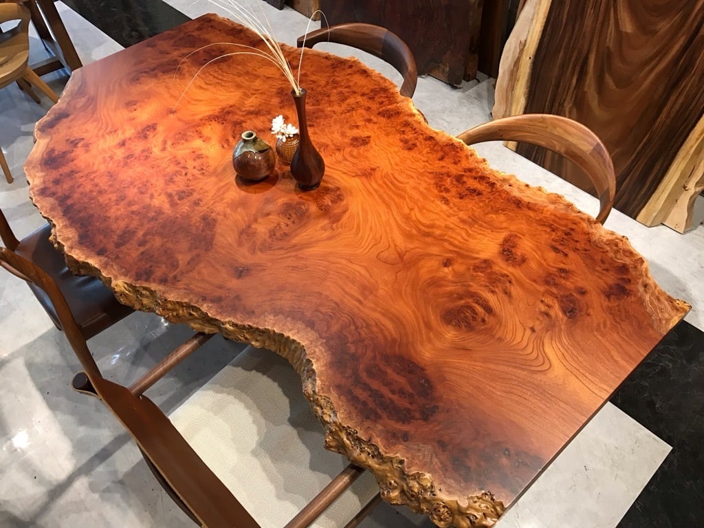 赤欅（ケヤキ）瘤_1800×700-1050-600×65_横浜元町店_テーブル天板/一枚