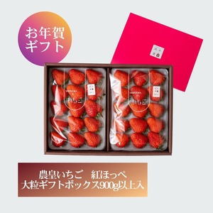 【お年賀】農皇いちご  きらぴ香　ギフトボックス☆大粒　900g以上　【1月1日〜1月5日までのお届け】