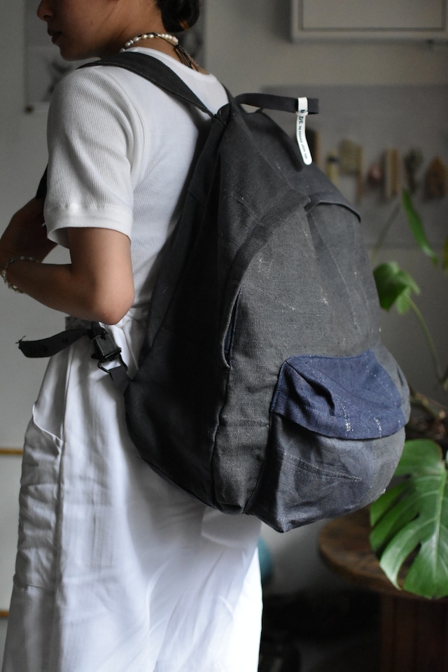 "remake navy linen day bag" "italy military" "linen denim fabric" "sunny side up"