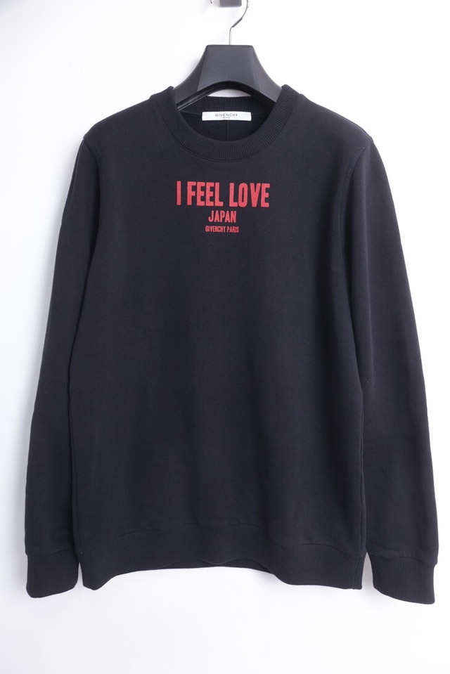 GIVENCHY I FEEL LOVE JAPAN CREWNECK SWEATSHIRT BLACK CUBAN FIT XS 85JJ9269