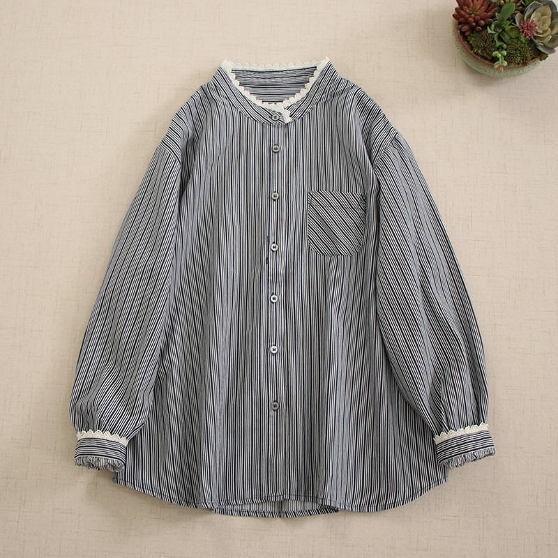 レーススタンドカラートップス M1791