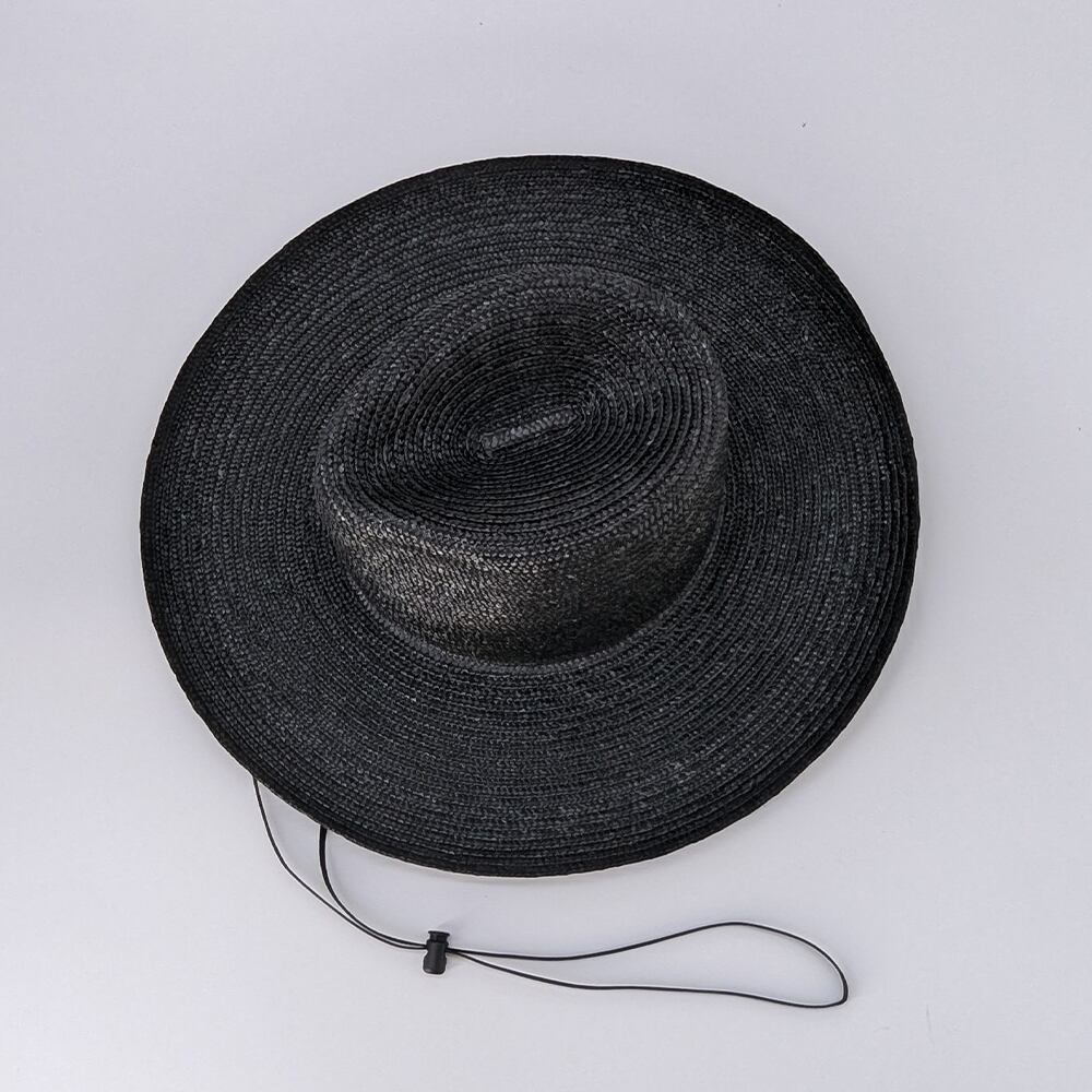 BD-BE104 Straw Long Brim Center Crease - BLK | bocodeco Online