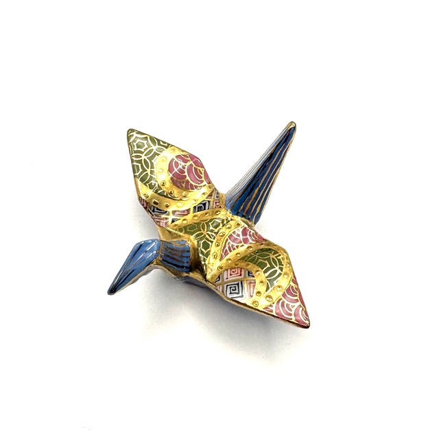 縁起箸置 鶴 金盛流 -花浅葱-