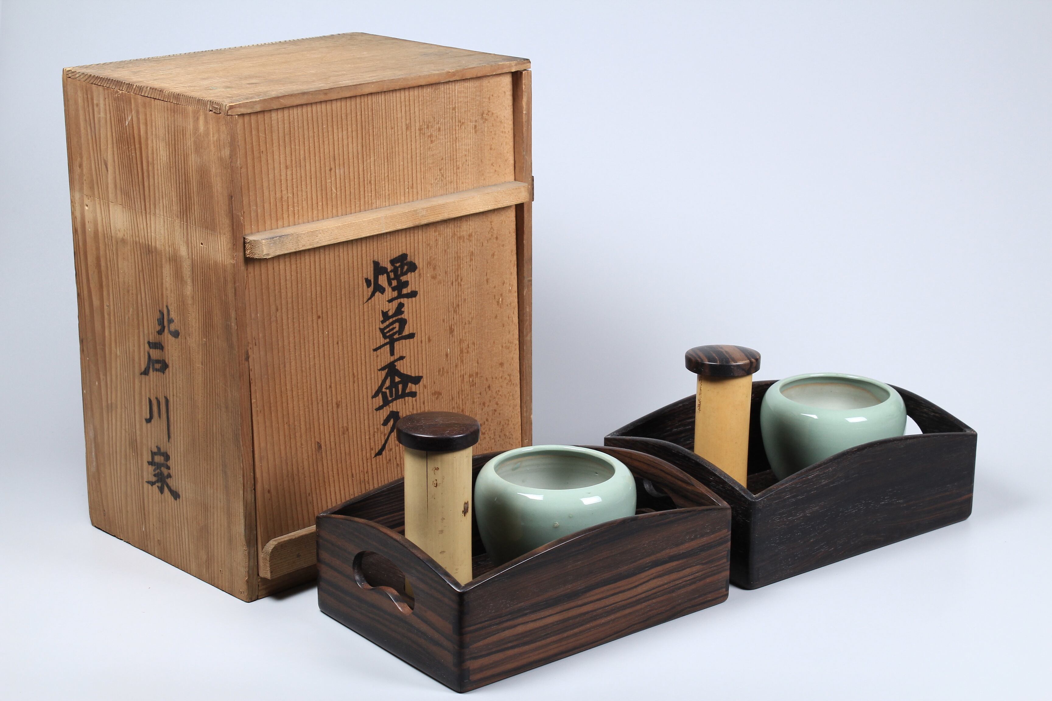 紫檀 唐木 透かし彫り タバコ盆 煙草盆 アンティーク 骨董品