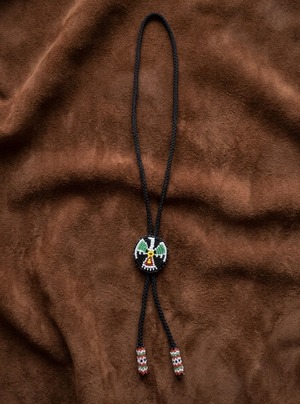 80's Vintage Navajo Beadwork Bolo Tie