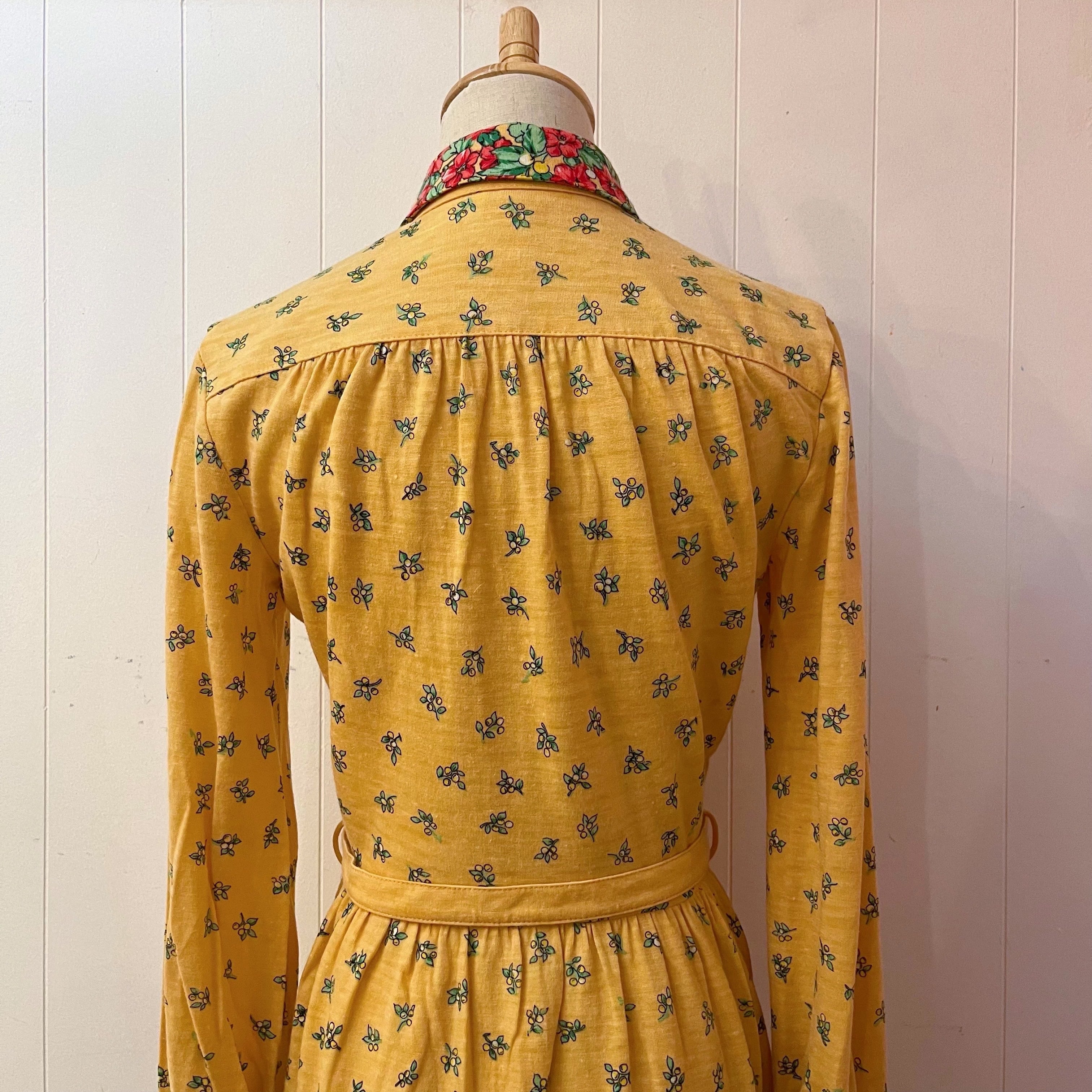 flower line yellow gather one-piece