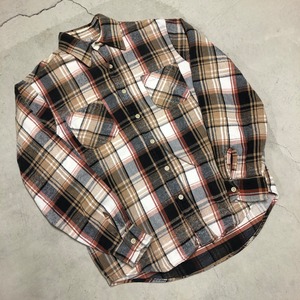 ⊕1970'S BIG MAC BEIGE×BLACK FLANNEL CHECK SHIRT