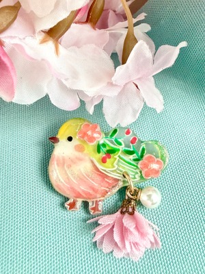 ブローチ『春告げの鳥さん』